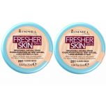 2 X Rimmel Fresher Skin Foundation 201 Classic Beige SPF15 25ml
