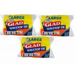 3 X Glad Wave Top Kitchen Tidy Large 36 Litre White Roll 50 Bags