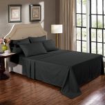 Kensington 1200TC Ultra Soft 100% Egyptian Cotton Mega Queen Bed Sheet Set In Stripe Graphite 