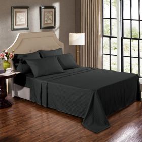 Kensington 1200TC Ultra Soft 100% Egyptian Cotton Double Bed Sheet Set In Stripe Graphite

