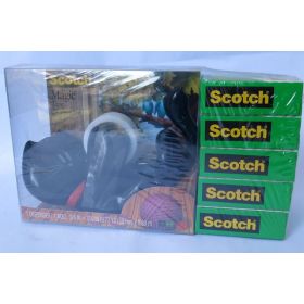 Scotch Magic Tape Kitty Dispenser and 5 Extra Tape Roll